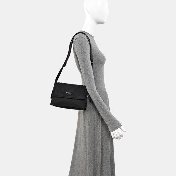 Nylon Crossbody Bag Small Black