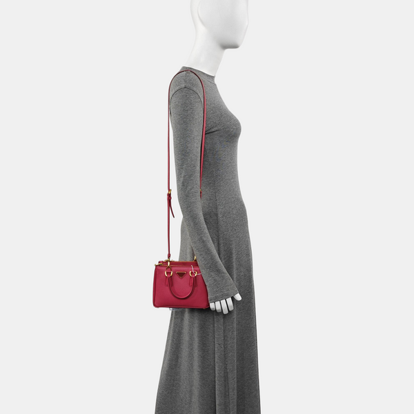 Galleria Super Mini Saffiano Calfskin Red