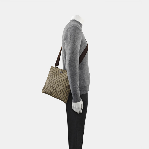 Monogram Coated Canvas Crossbody Bag Black