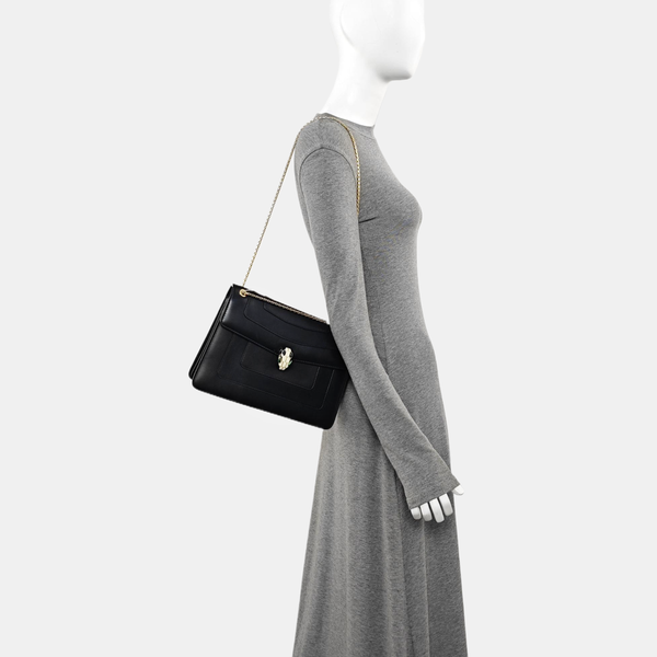 SERPENTI FOREVER Medium Quilted Calfskin Black