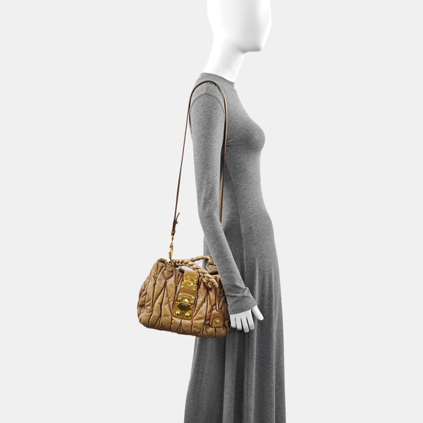 Calfskin Shoulder Bag Brown