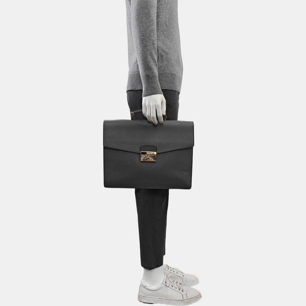 Calfskin Top Handle Bag Gray