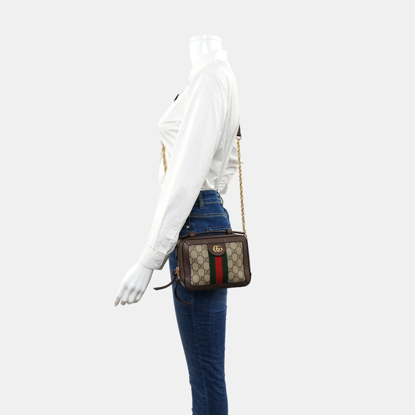 Ophidia Mini Monogram Coated Canvas Beige