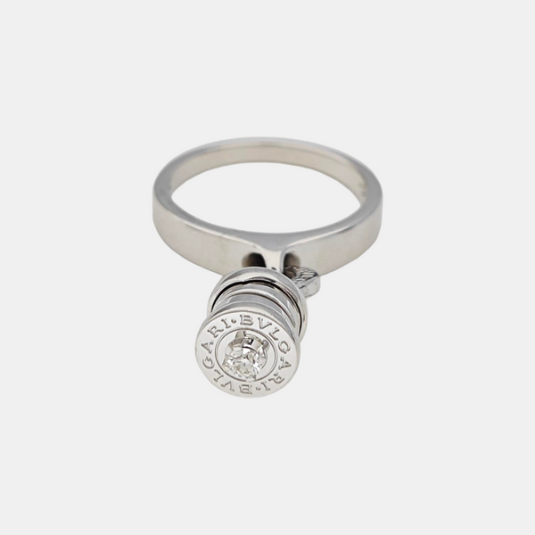 18k White Gold Silver Ring EU 55