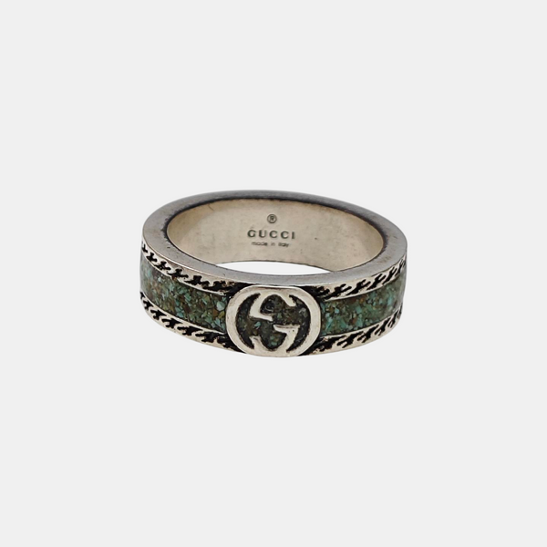 Interlocking G 925 Sterling Silver Ring HK 14