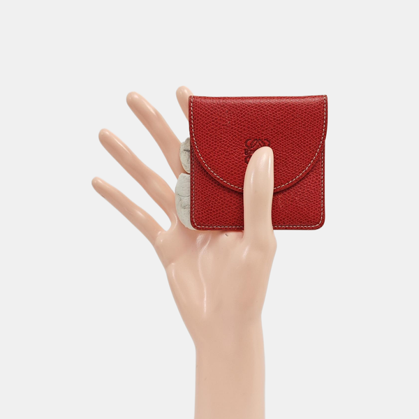 Calfskin Card Holder Red