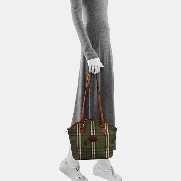 Coated Canvas Shoulder Bag Green