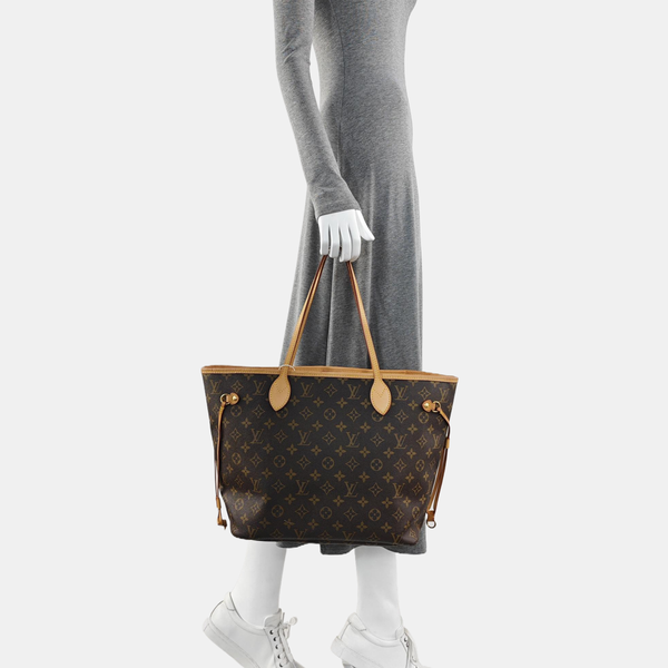 NEVERFULL MM Monogram Coated Canvas Brown