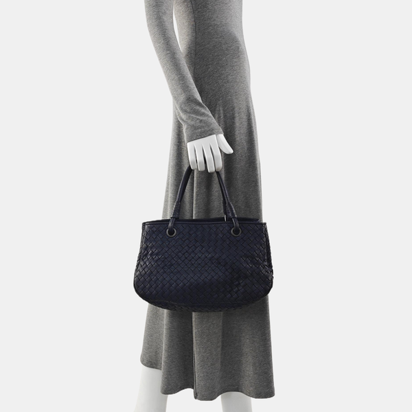 Lambskin Top Handle Bag Blue