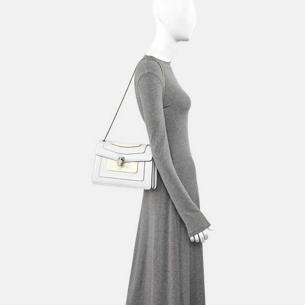 SERPENTI FOREVER Medium Calfskin White