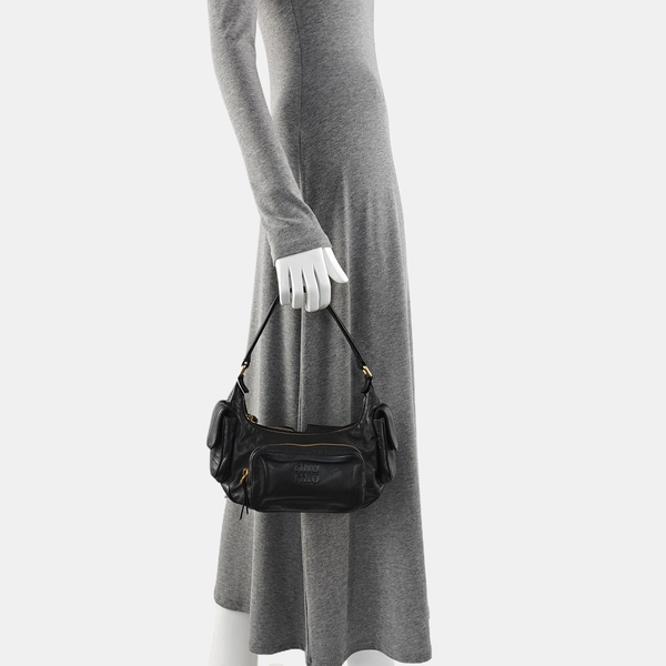 Lambskin Top Handle Bag Black