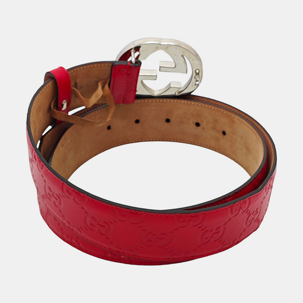 Leather Belt Red