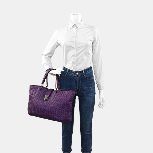 Authenticated pre-owned Roma Lambskin Purple - Tote Bag at Looply
