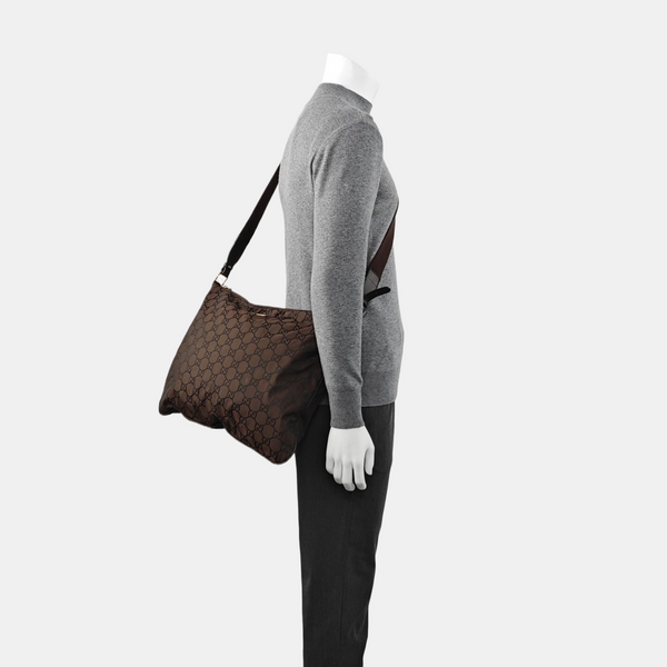 Monogram Canvas Shoulder Bag Brown