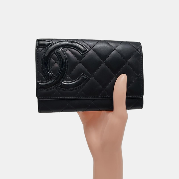 Authenticated pre-owned CAMBON Quilted Calfskin Black Wallet - Wallet at Looply