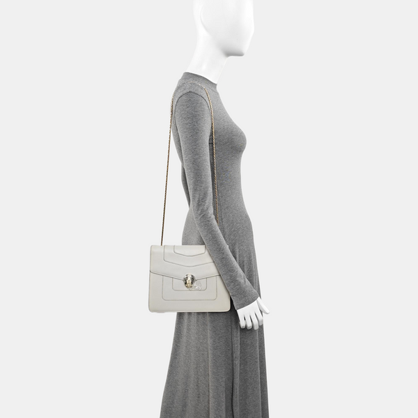 SERPENTI FOREVER Medium Calfskin White