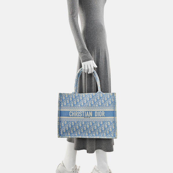 Book Tote Medium Oblique Canvas Blue