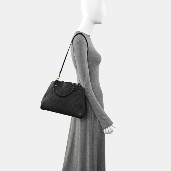 MONTAIGNE MM Monogram Calfskin Black
