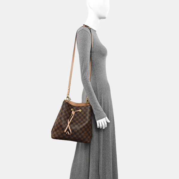 NÉONOÉ MM Damier Ebene Coated Canvas Brown