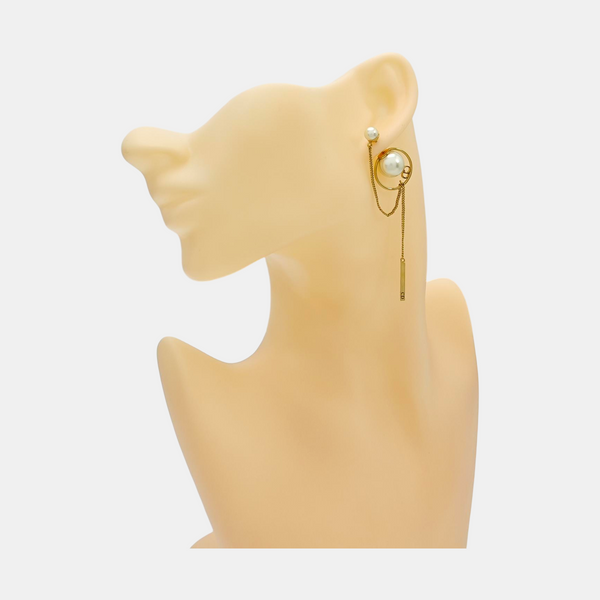 Dior Tribales Brass White Stud Earrings