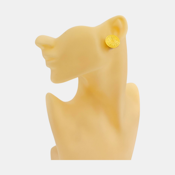 Sellier Metal Gold Clip On Earrings