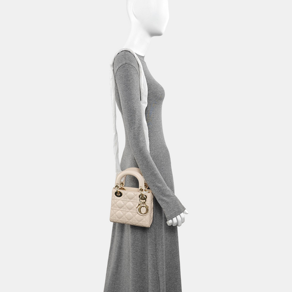 Lady Dior Mini Cannage Lambskin Pink