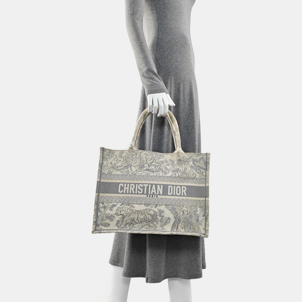 Book Tote Medium Canvas Gray