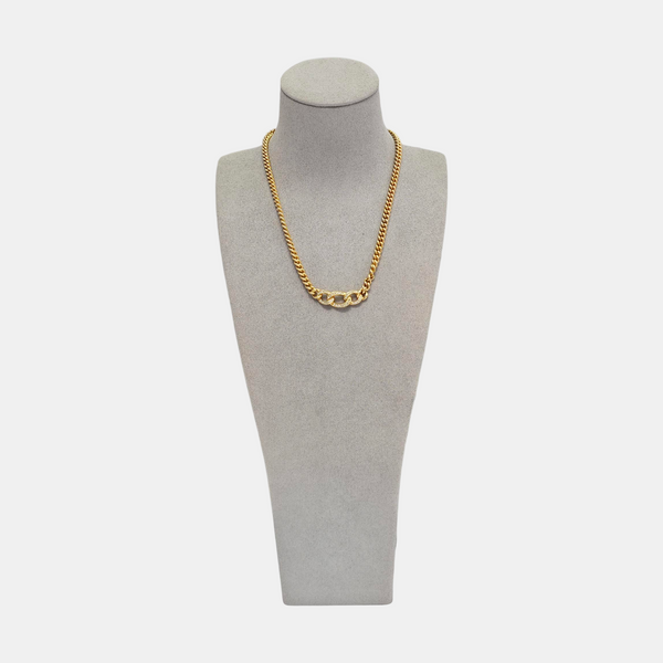 Twist Round Metal Gold Necklace