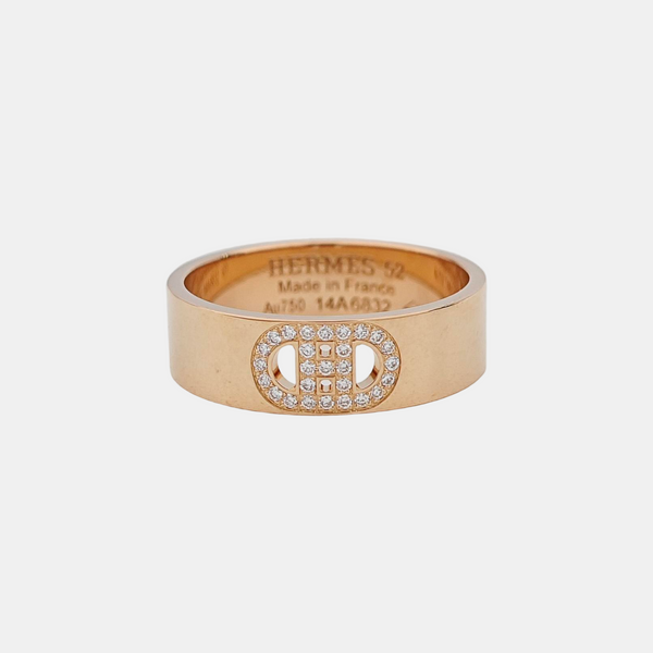 H D'ancre 18k Rose Gold Ring EU 52