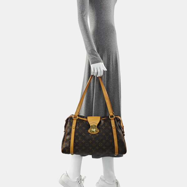 STRESA Monogram Coated Canvas Brown
