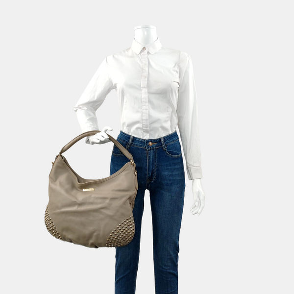 Calfskin Top Handle Bag Gray