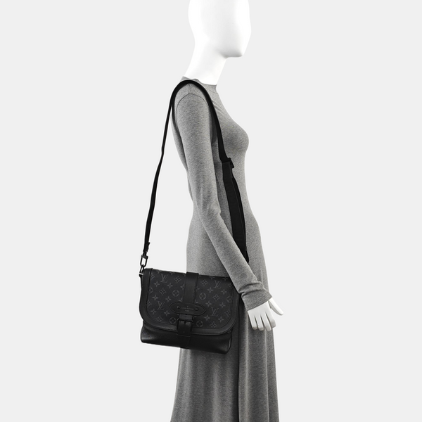 SAUMUR Monogram Coated Canvas Black