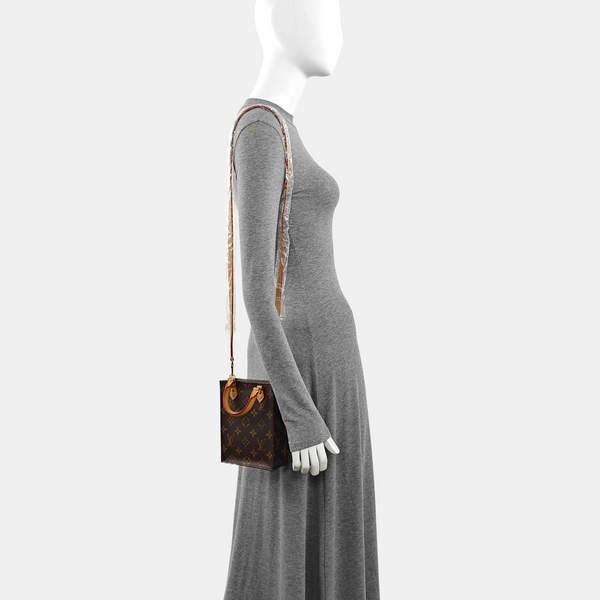 SAC PLAT Mini Monogram Coated Canvas Brown