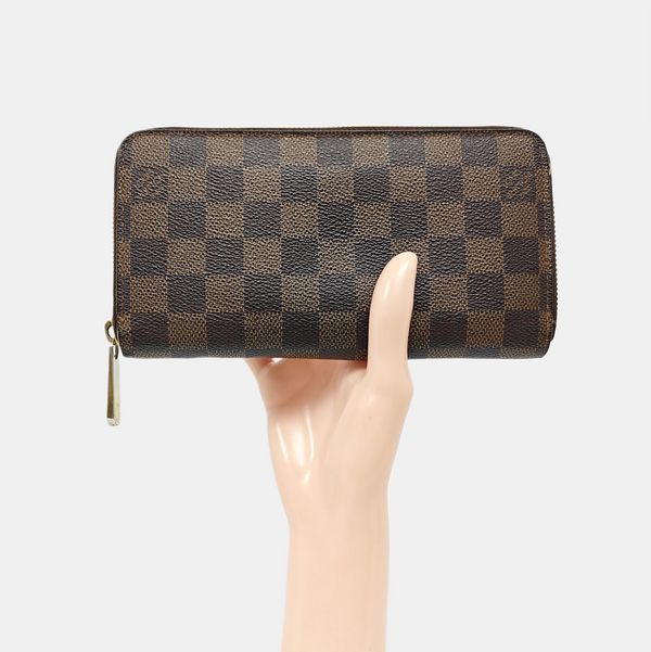 ZIPPY Damier Ebene Coated Canvas Brown Wallet