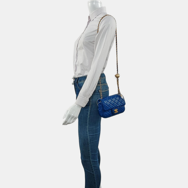 CLASSIC FLAP Mini Quilted Lambskin Blue