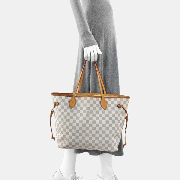 NEVERFULL MM Damier Azur Coated Canvas Beige