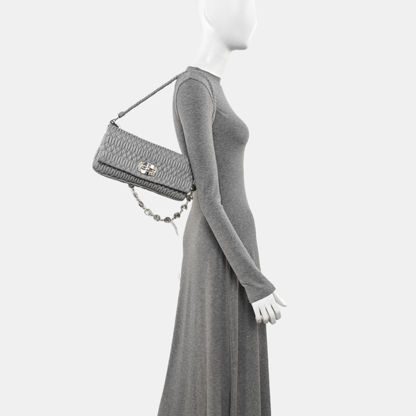 Crystal Quilted Lambskin Gray