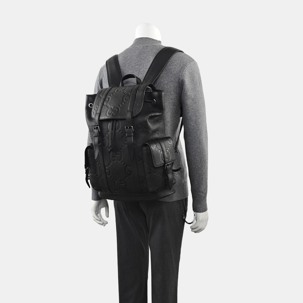 Monogram Calfskin Backpack Large Black