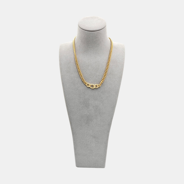 Twist Round Metal Gold Necklace