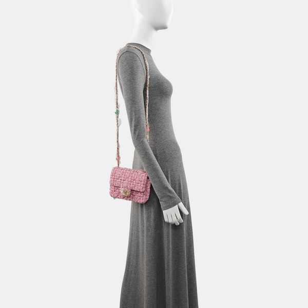 CLASSIC FLAP Mini Quilted Wool Pink