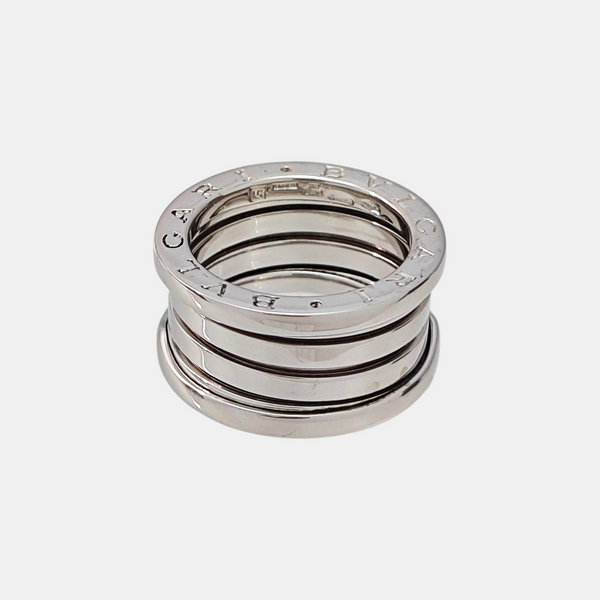 B.ZERO1 18k White Gold Silver Ring EU 51