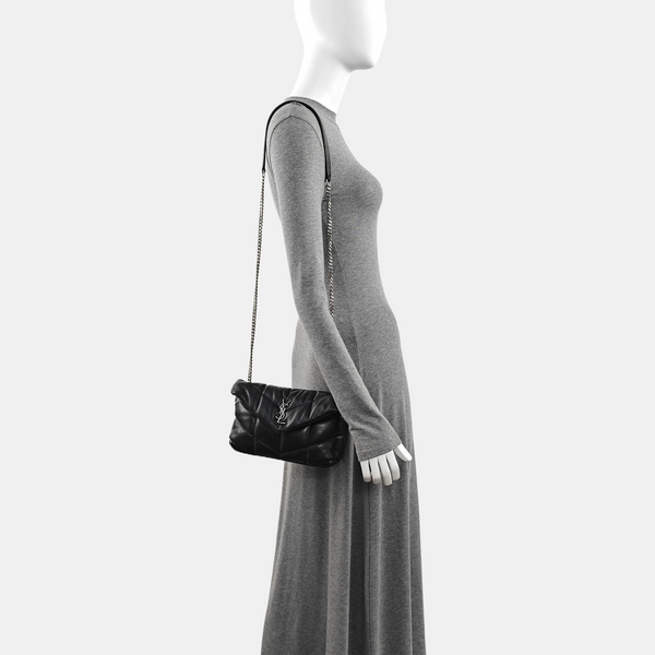 Quilted Calfskin Shoulder Bag Black