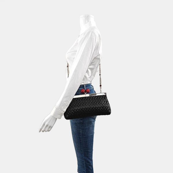 Miu Belle Quilted Lambskin Black