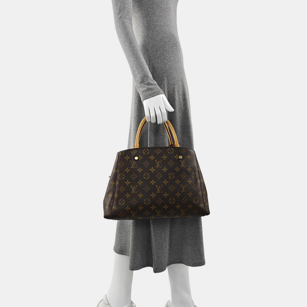 MONTAIGNE GM Monogram Coated Canvas Brown