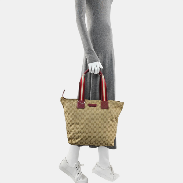 Monogram Canvas Tote Bag Beige