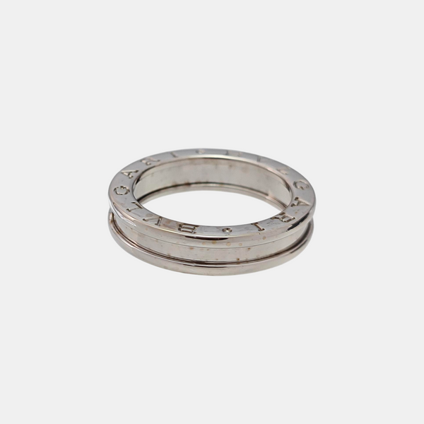 B.ZERO1 18k White Gold Silver Ring EU 56