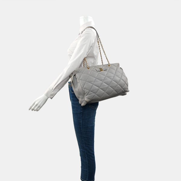 Quilted Lambskin Gray
