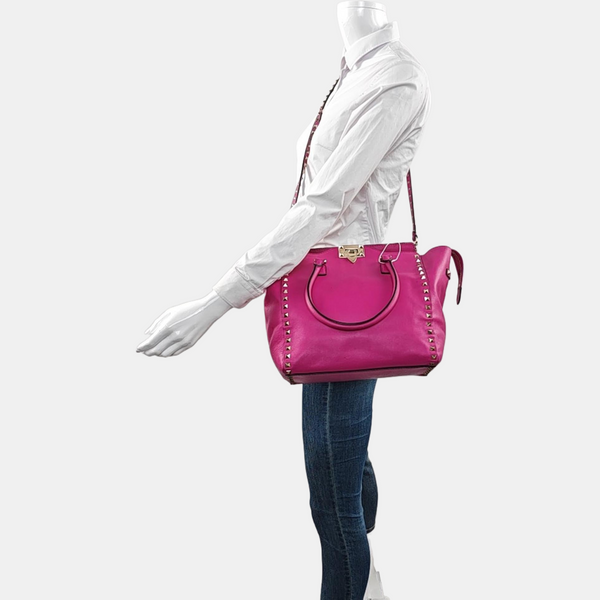 Rockstud Calfskin Red