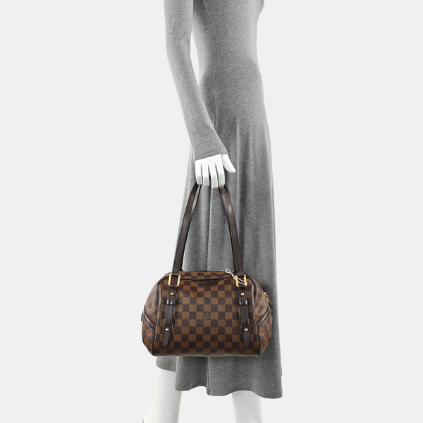 RIVINGTON PM Damier Ebene Coated Canvas Brown