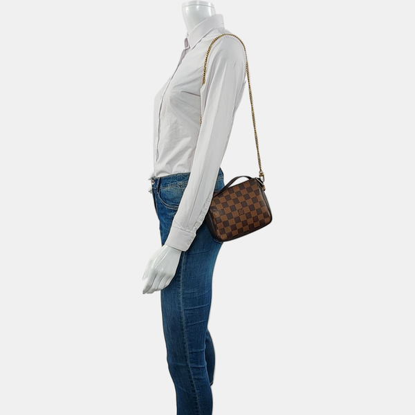 TROUSSE MAKE UP Damier Ebene Coated Canvas Brown